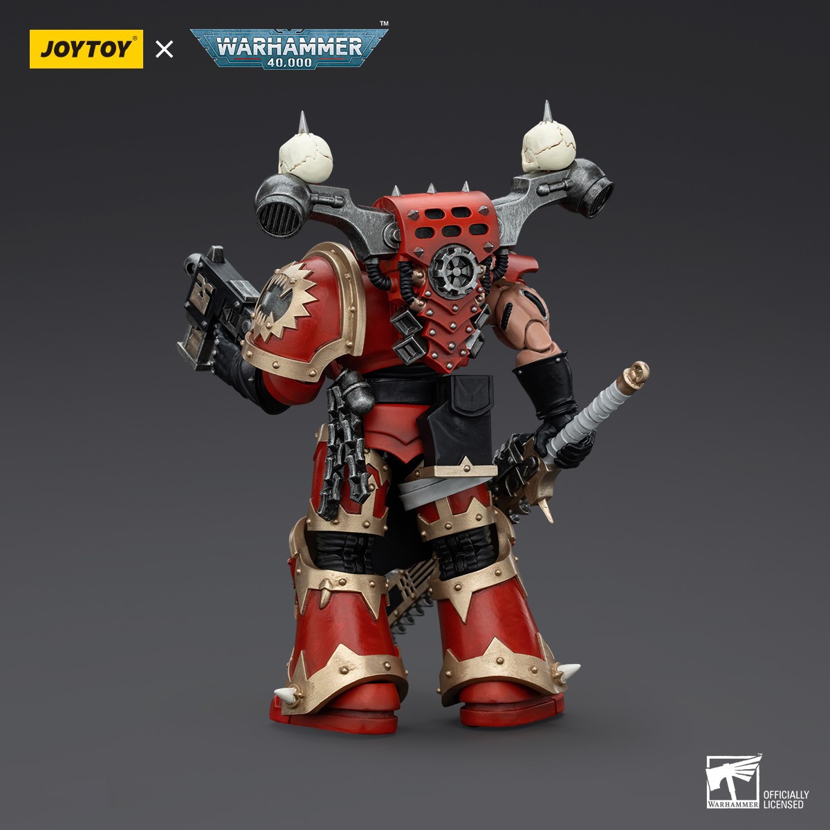 JoyToy Chaos Space Marines - World Eaters Khorne Berzerker with Eviscerator Chainsword 1/18 - Warhammer 40K