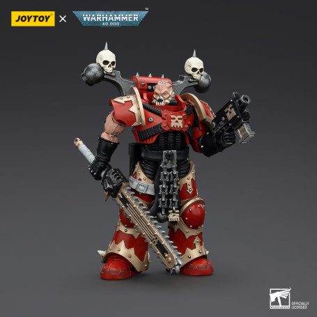 JoyToy Chaos Space Marines - World Eaters Khorne Berzerker with Eviscerator Chainsword 1/18 - Warhammer 40K
