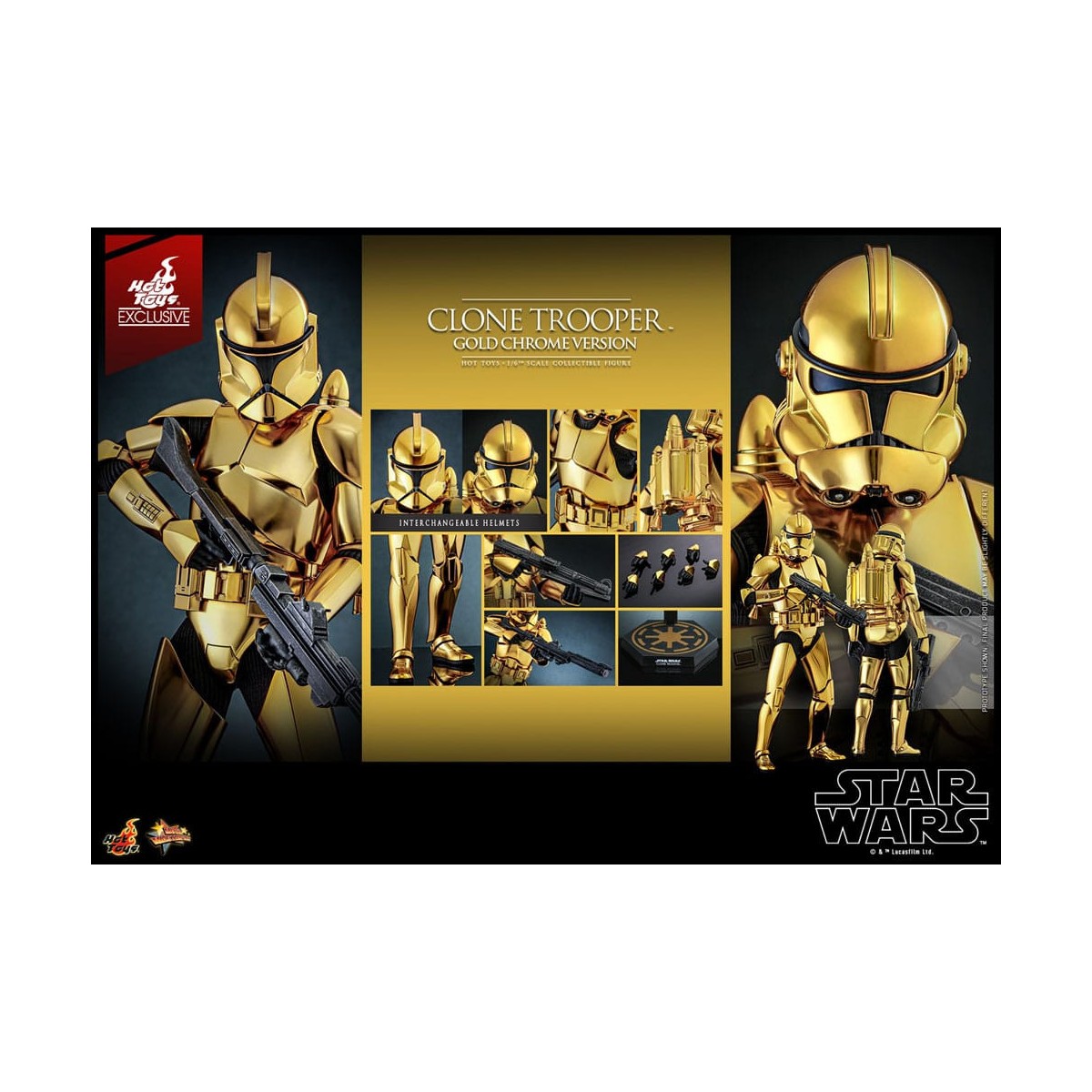 Hot toys Star Wars - Clone Trooper Gold Chrome Version 1/6 Toy Fair Exclusive