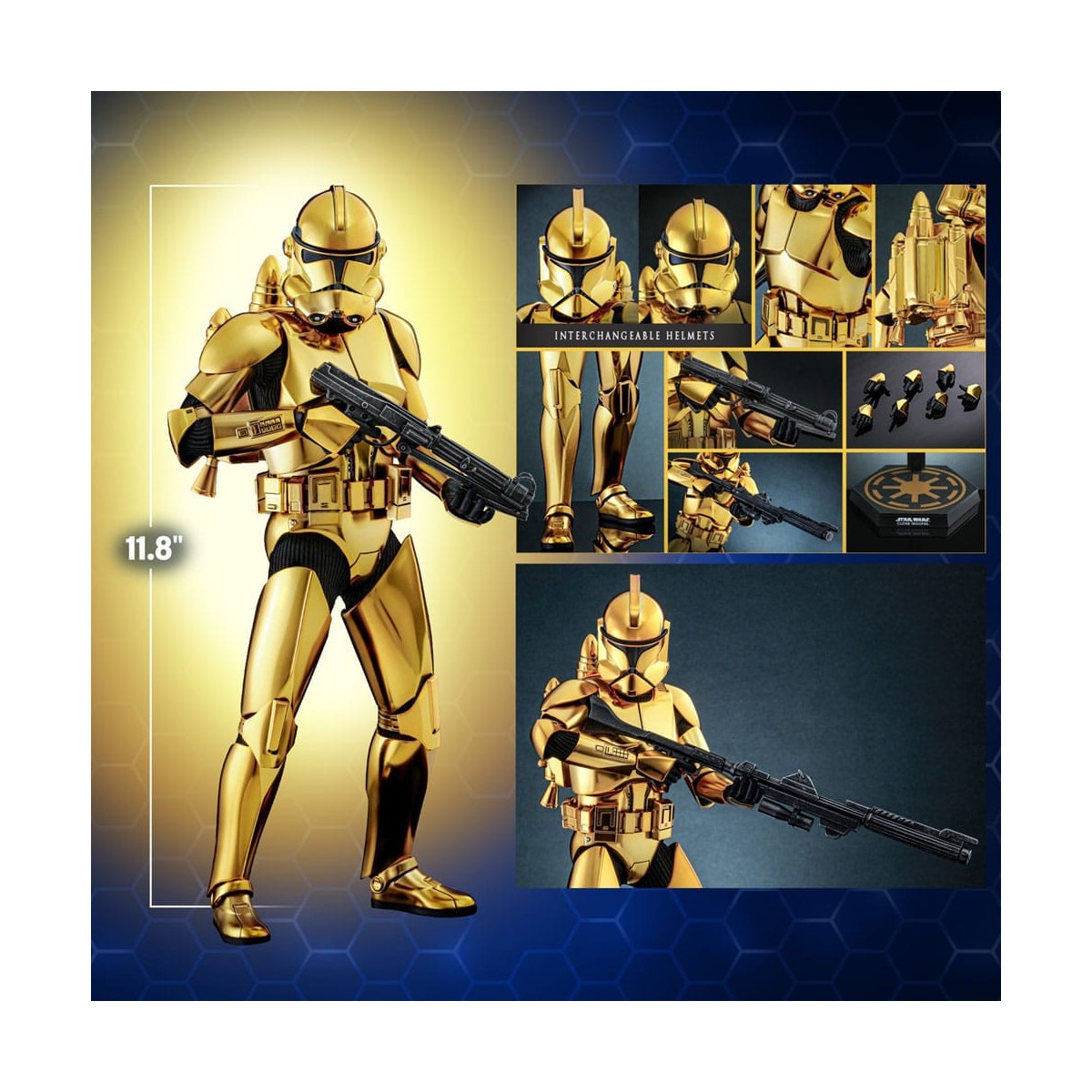 Hot toys Star Wars - Clone Trooper Gold Chrome Version 1/6 Toy Fair Exclusive
