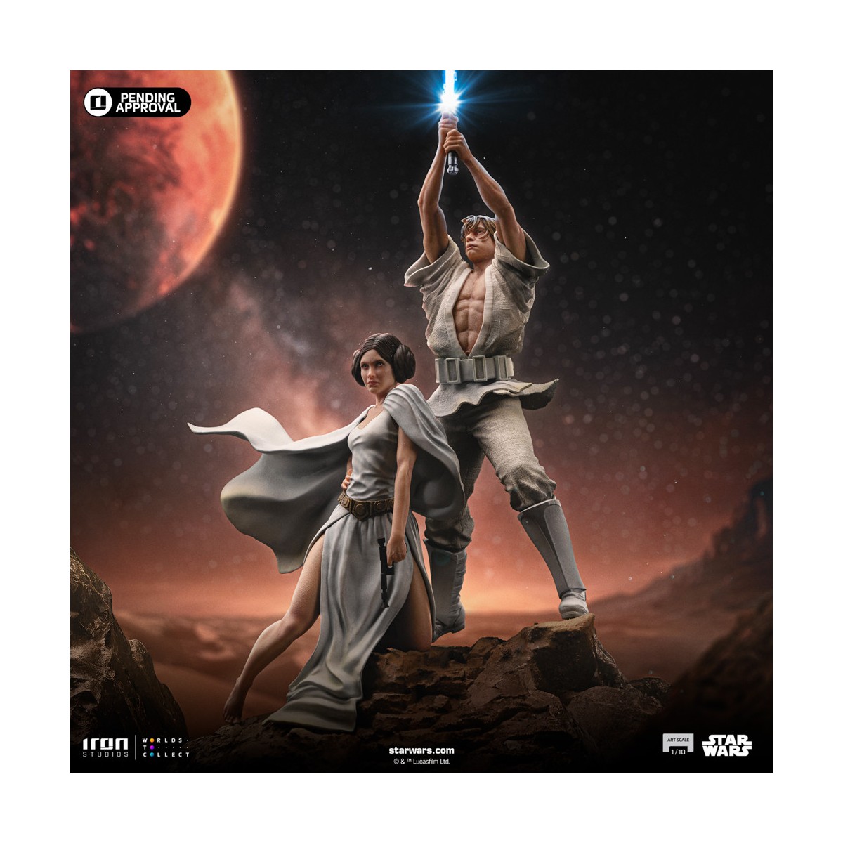 Iron Studios Star Wars - Luke & Leia Movie Poster - Deluxe Art Scale 1/10