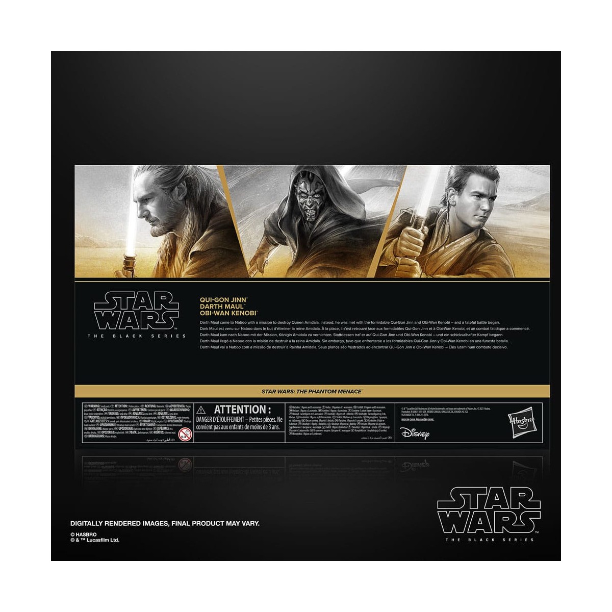Star Wars Black Series - Qui-Gon Jinn, Darth Maul, Obi-Wan Kenobi Episode I Pack