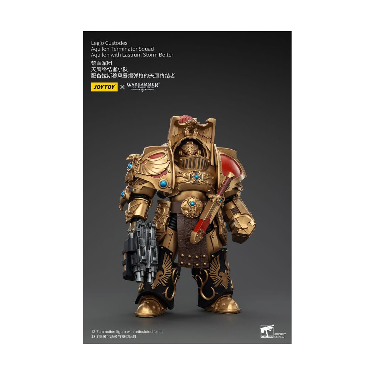 JoyToy Space Marines - Legio Custodes Aquilon Terminator Squad - Aquilon with Lastrum Storm