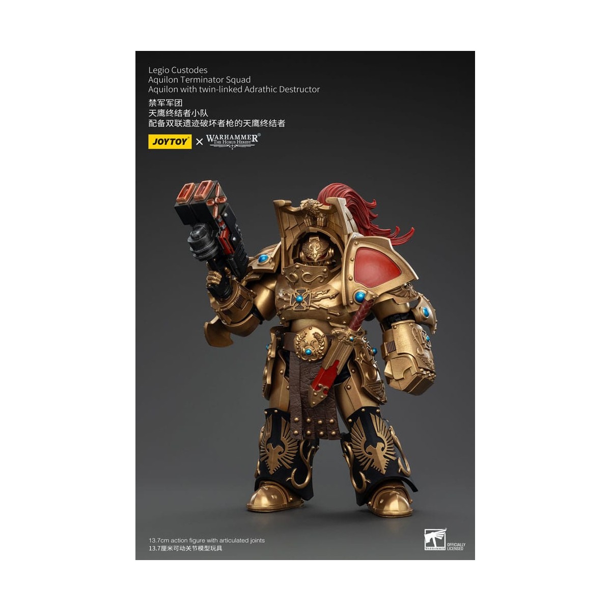 JoyToy Space Marines - Legio Custodes Aquilon Terminator Squad - Aquilon with twin-linked Adrathic Destructor