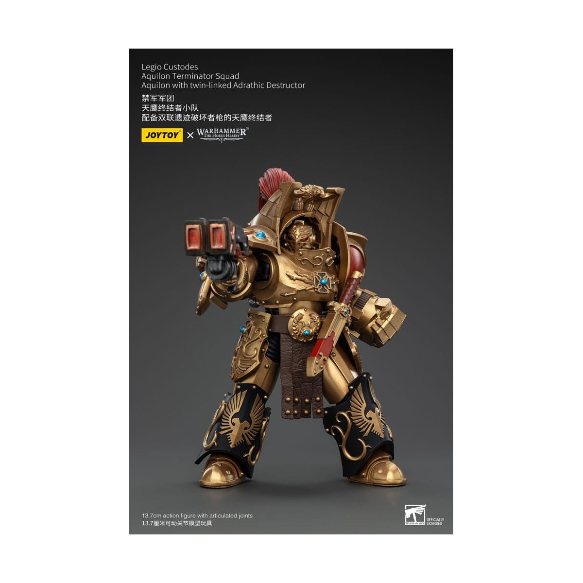 JoyToy Space Marines - Legio Custodes Aquilon Terminator Squad - Aquilon with twin-linked Adrathic Destructor