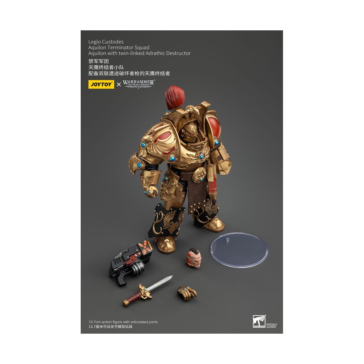 JoyToy Space Marines - Legio Custodes Aquilon Terminator Squad - Aquilon with twin-linked Adrathic Destructor