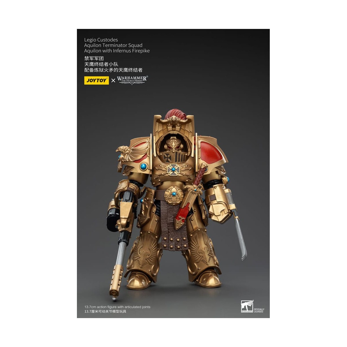 JoyToy Space Marines - Legio Custodes Aquilon Terminator Squad - Aquilon with Infernus Firepike