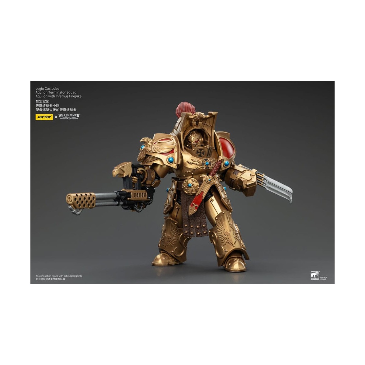 JoyToy Space Marines - Legio Custodes Aquilon Terminator Squad - Aquilon with Infernus Firepike