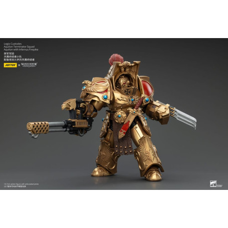 JoyToy Space Marines - Legio Custodes Aquilon Terminator Squad - Aquilon with Infernus Firepike