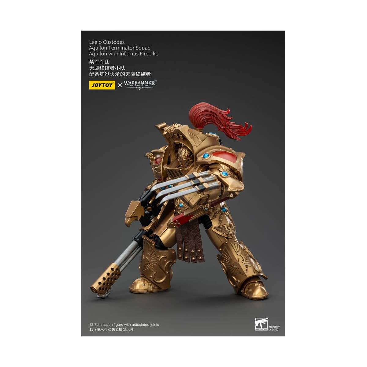 JoyToy Space Marines - Legio Custodes Aquilon Terminator Squad - Aquilon with Infernus Firepike