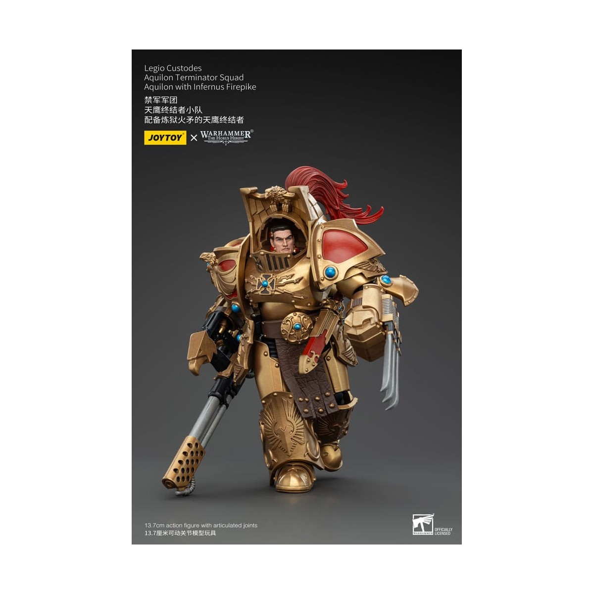 JoyToy Space Marines - Legio Custodes Aquilon Terminator Squad - Aquilon with Infernus Firepike