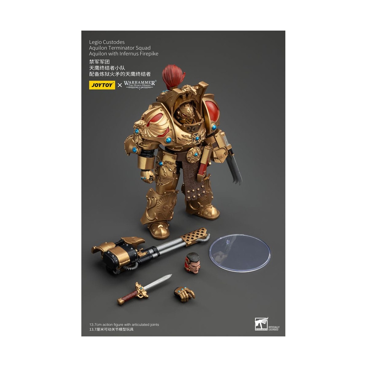 JoyToy Space Marines - Legio Custodes Aquilon Terminator Squad - Aquilon with Infernus Firepike