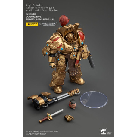 JoyToy Space Marines - Legio Custodes Aquilon Terminator Squad - Aquilon with Infernus Firepike