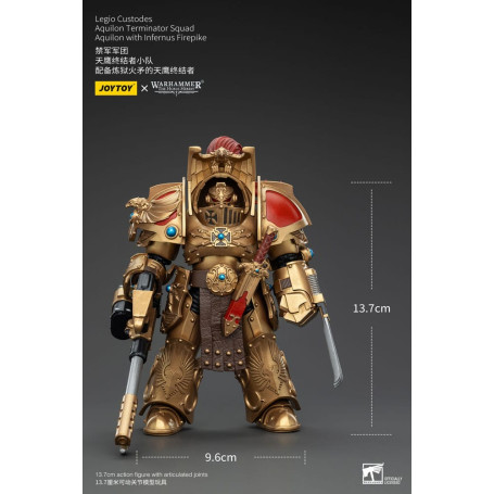 JoyToy Space Marines - Legio Custodes Aquilon Terminator Squad - Aquilon with Infernus Firepike