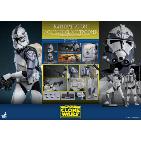 Hot Toys Star Wars - 104th Battalion Wolfpack Clone Trooper Deluxe Version - The Clone Wars 1/6