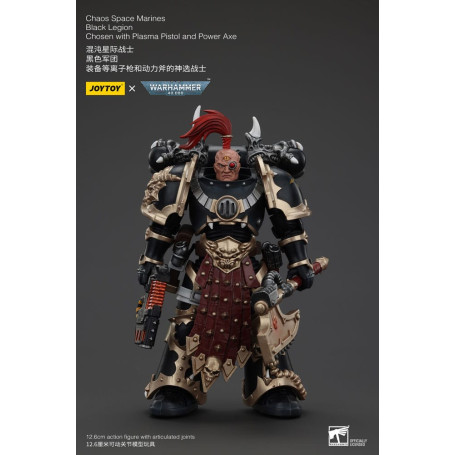 JoyToy Space Marines - Black Legion - Chosen with Plasma Pistol and Power Axe 1/18 - Warhammer 40K