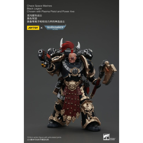 JoyToy Space Marines - Black Legion - Chosen with Plasma Pistol and Power Axe 1/18 - Warhammer 40K