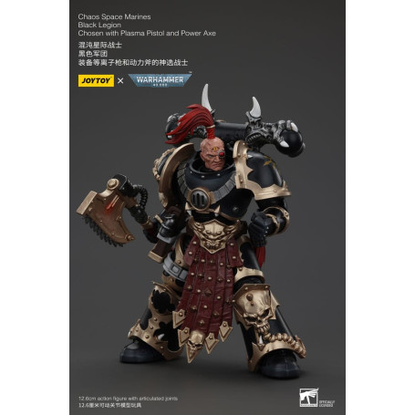 JoyToy Space Marines - Black Legion - Chosen with Plasma Pistol and Power Axe 1/18 - Warhammer 40K