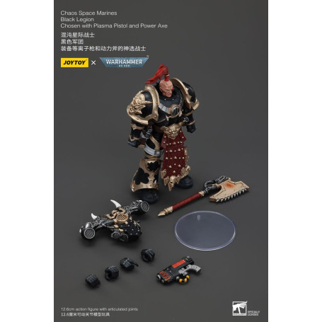 JoyToy Space Marines - Black Legion - Chosen with Plasma Pistol and Power Axe 1/18 - Warhammer 40K