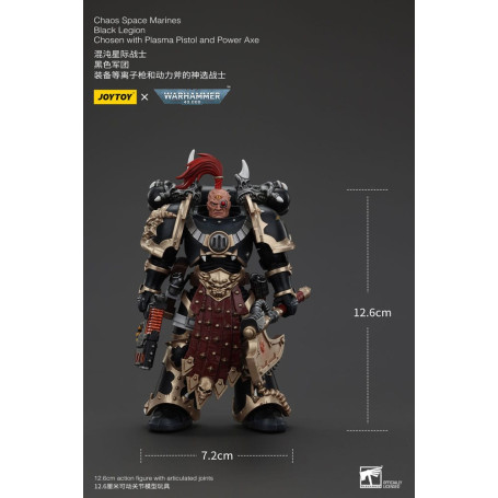 JoyToy Space Marines - Black Legion - Chosen with Plasma Pistol and Power Axe 1/18 - Warhammer 40K