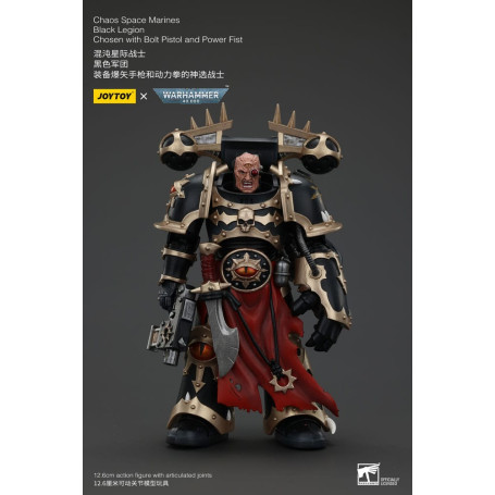 JoyToy Space Marines - Black Legion - Chosen with Bolt Pistol and Power Fist 1/18 - Warhammer 40K