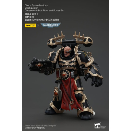 JoyToy Space Marines - Black Legion - Chosen with Bolt Pistol and Power Fist 1/18 - Warhammer 40K