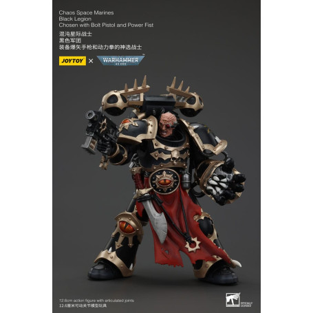 JoyToy Space Marines - Black Legion - Chosen with Bolt Pistol and Power Fist 1/18 - Warhammer 40K
