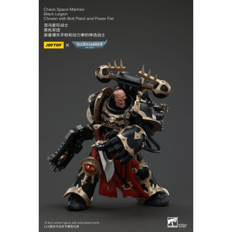 JoyToy Space Marines - Black Legion - Chosen with Bolt Pistol and Power Fist 1/18 - Warhammer 40K