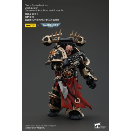 JoyToy Space Marines - Black Legion - Chosen with Bolt Pistol and Power Fist 1/18 - Warhammer 40K