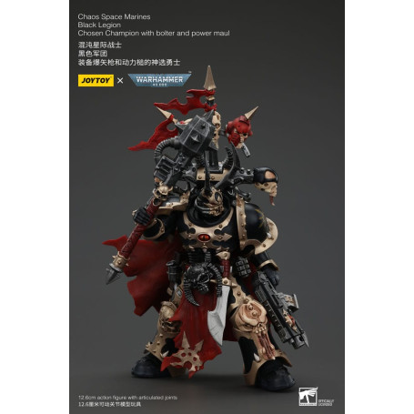 JoyToy Space Marines - Black Legion - Chosen Champion with bolter and power maul 1/18 - Warhammer 40K
