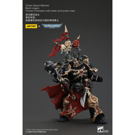 JoyToy Space Marines - Black Legion - Chosen Champion with bolter and power maul 1/18 - Warhammer 40K
