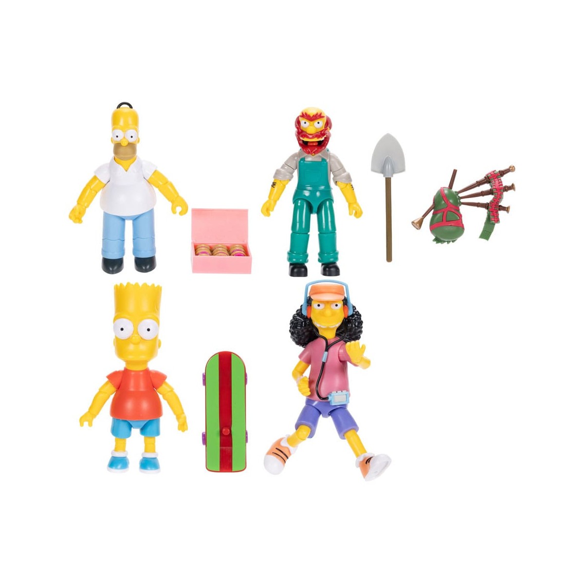 Jakks Pacific - The Simpsons - Wave 1 Homer, Bart, Willie, Otto.