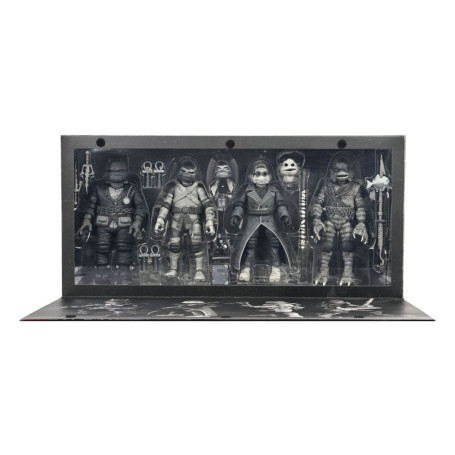 NECA - Pack 4 Turtles Black & White figures - Universal Monsters x TMNT