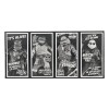 NECA - Pack 4 Turtles Black & White figures - Universal Monsters x TMNT
