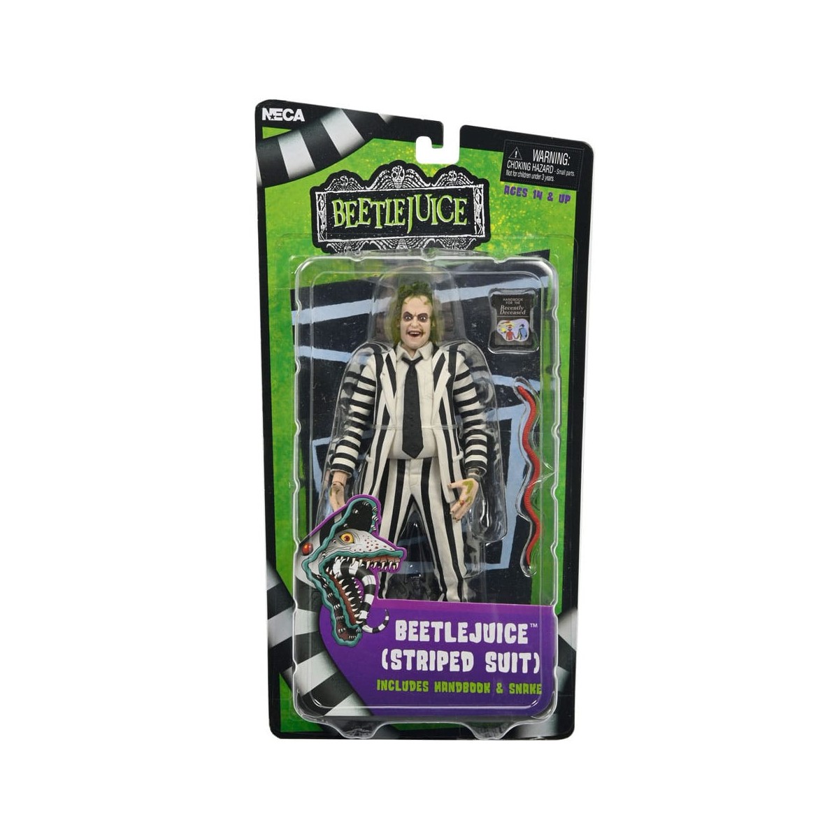 Neca BeetleJuice 1988 - Beetlejuice Black and White Striped Suit