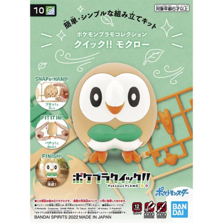Bandai - Pokepla 10 - BRINDIBOU Model Kit Pokemon - Rowlet - Mokuroh