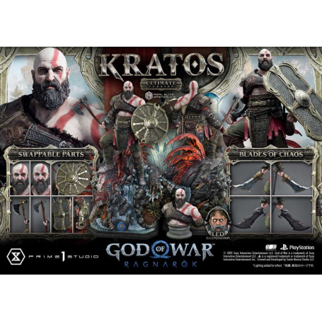 Prime 1 Studio - God of War: Ragnarok - Kratos Ultimate Bonus Version - Real Elite Masterline Series 1/3
