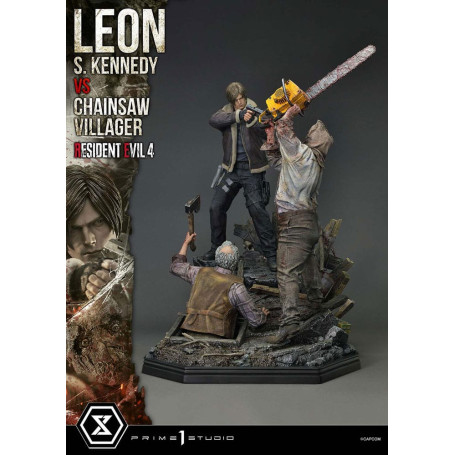 Prime 1 Studio - Resident Evil 4 Leon S. Kennedy vs. Chainsaw Villager Bonus Ver. - Ultimate Premium Masterline Series 1/4