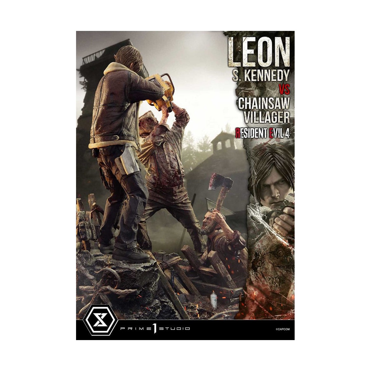 Prime 1 Studio - Resident Evil 4 Leon S. Kennedy vs. Chainsaw Villager Bonus Ver. - Ultimate Premium Masterline Series 1/4