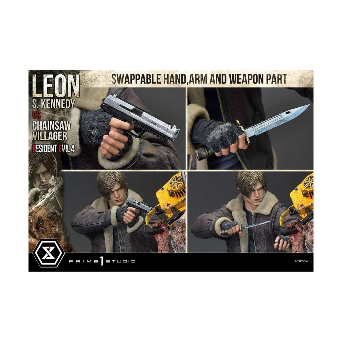 Prime 1 Studio - Resident Evil 4 Leon S. Kennedy vs. Chainsaw Villager Bonus Ver. - Ultimate Premium Masterline Series 1/4