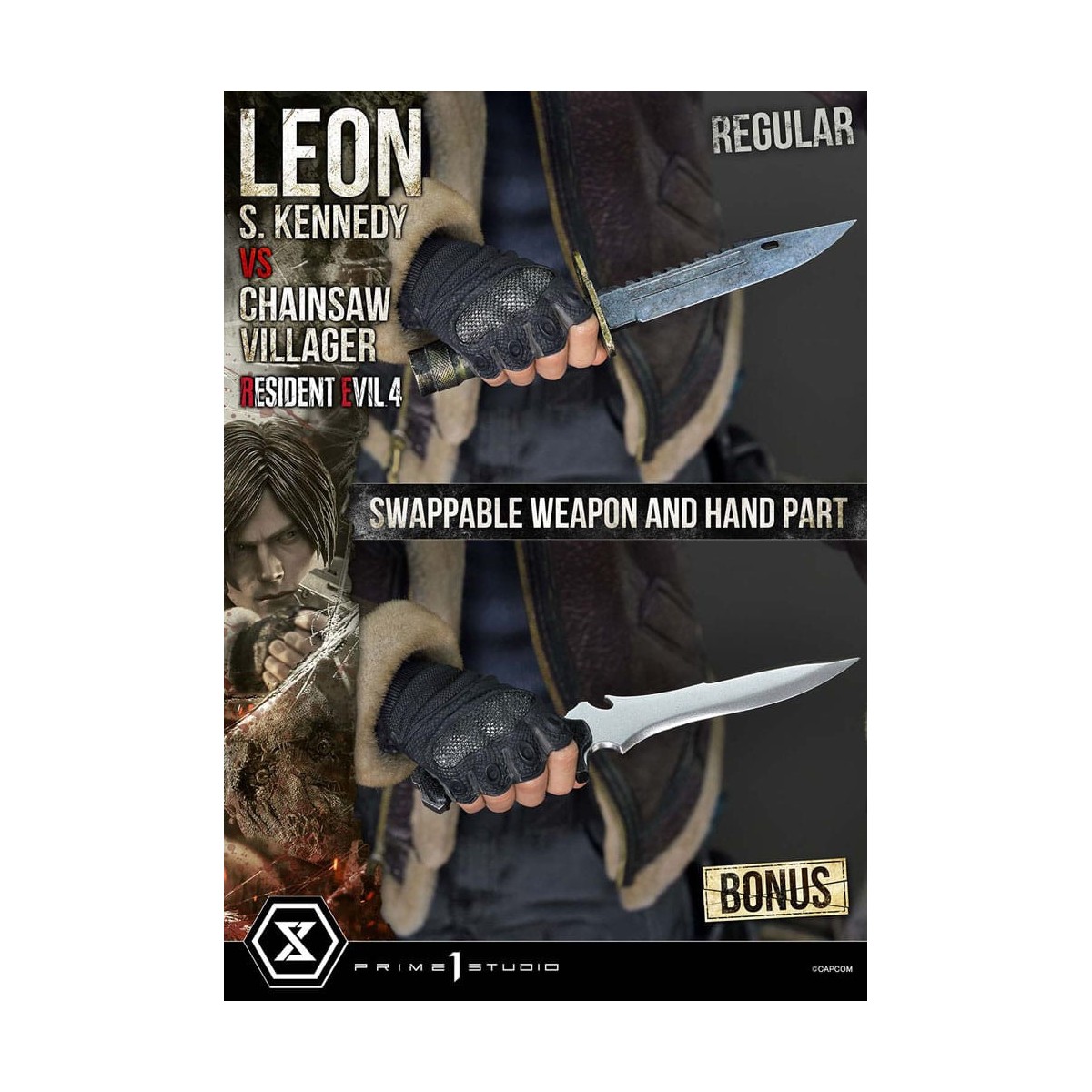 Prime 1 Studio - Resident Evil 4 Leon S. Kennedy vs. Chainsaw Villager Bonus Ver. - Ultimate Premium Masterline Series 1/4