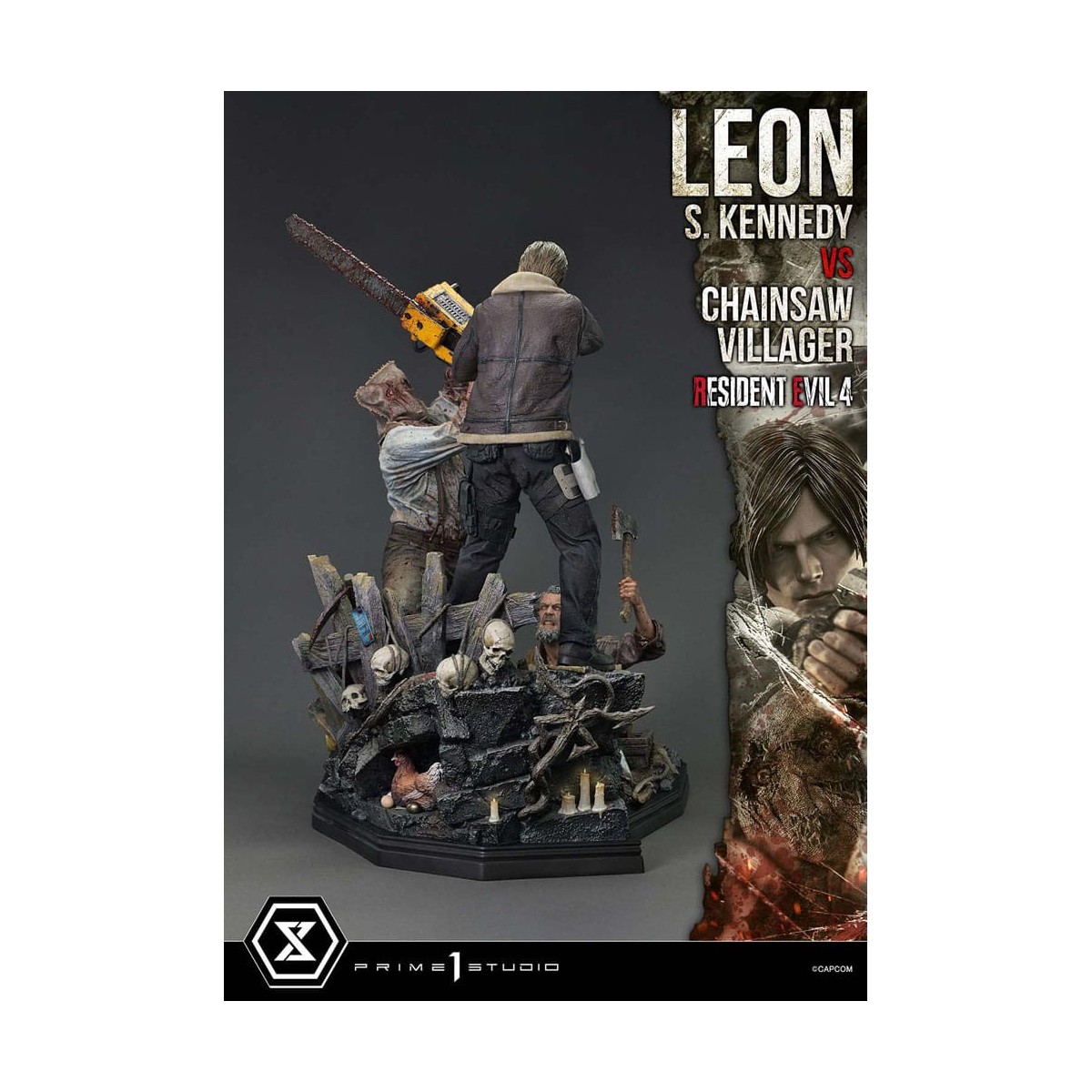 Prime 1 Studio - Resident Evil 4 Leon S. Kennedy vs. Chainsaw Villager Bonus Ver. - Ultimate Premium Masterline Series 1/4