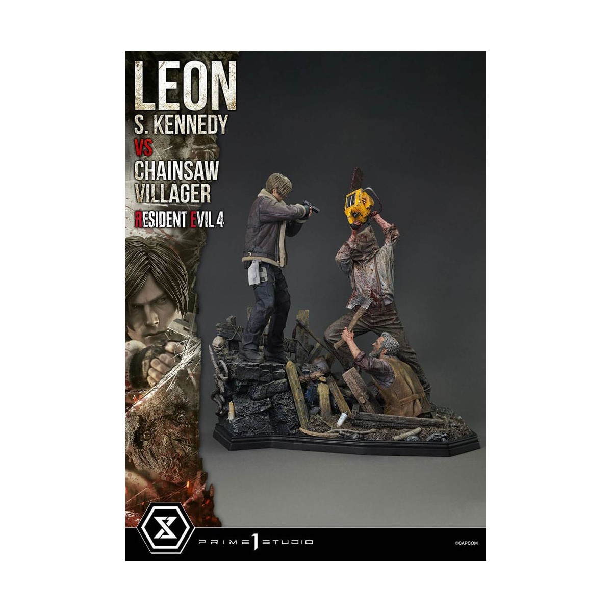 Prime 1 Studio - Resident Evil 4 Leon S. Kennedy vs. Chainsaw Villager Bonus Ver. - Ultimate Premium Masterline Series 1/4