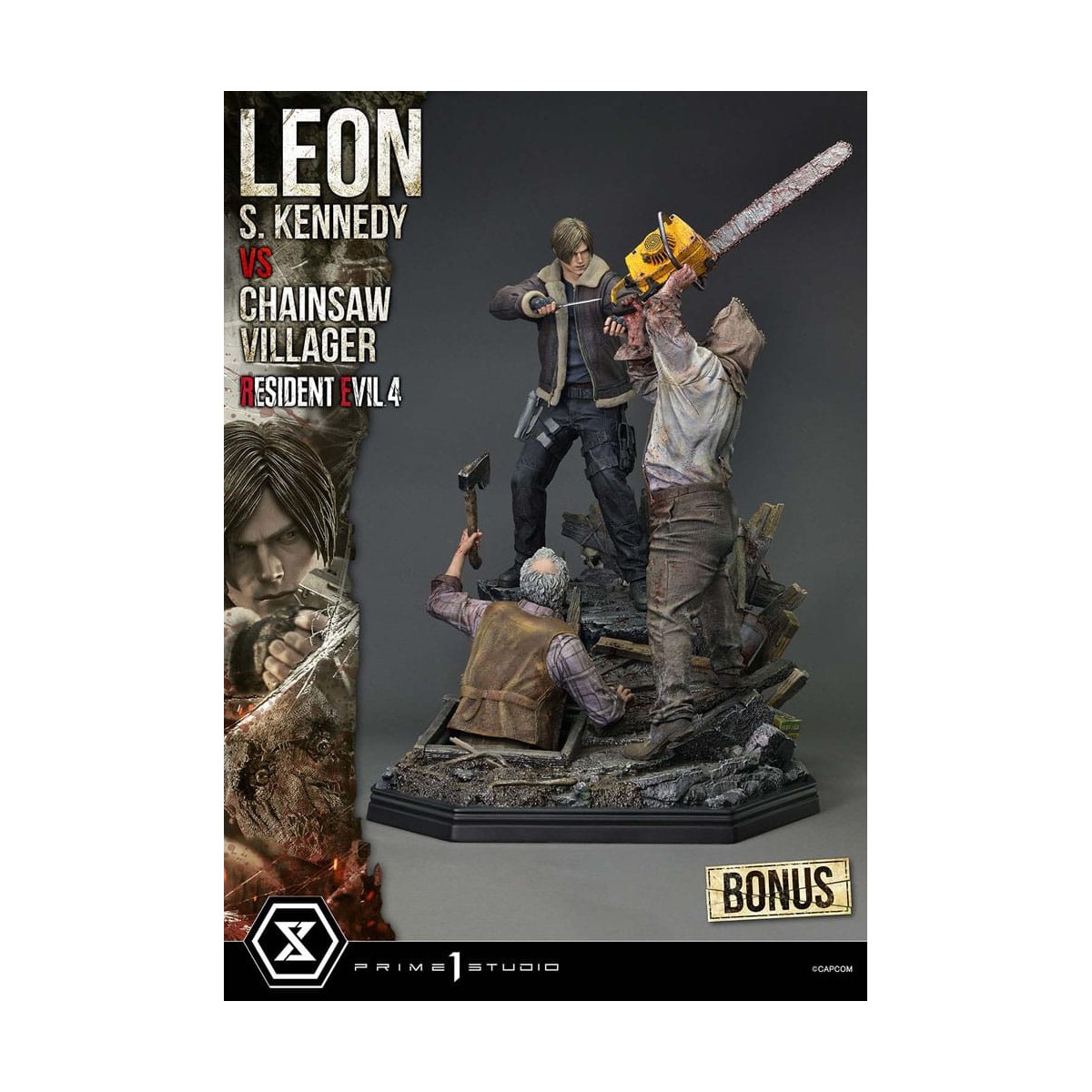 Prime 1 Studio - Resident Evil 4 Leon S. Kennedy vs. Chainsaw Villager Bonus Ver. - Ultimate Premium Masterline Series 1/4