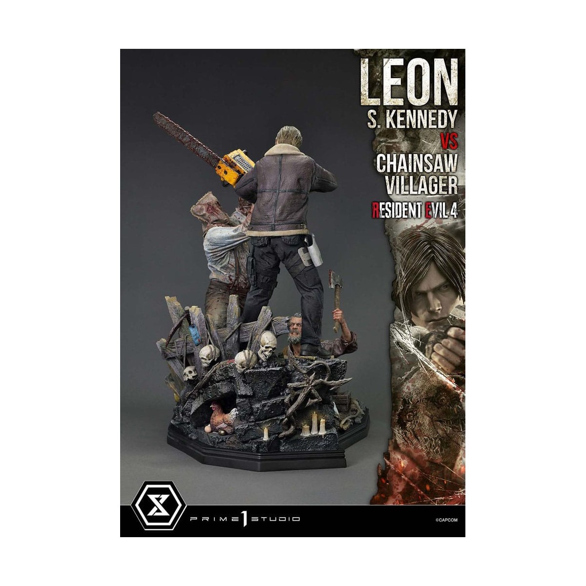 Prime 1 Studio - Resident Evil 4 Leon S. Kennedy vs. Chainsaw Villager Bonus Ver. - Ultimate Premium Masterline Series 1/4