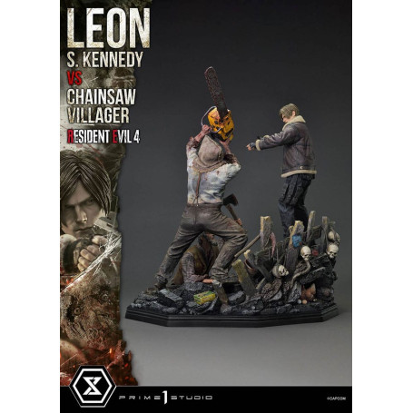 Prime 1 Studio - Resident Evil 4 Leon S. Kennedy vs. Chainsaw Villager Bonus Ver. - Ultimate Premium Masterline Series 1/4