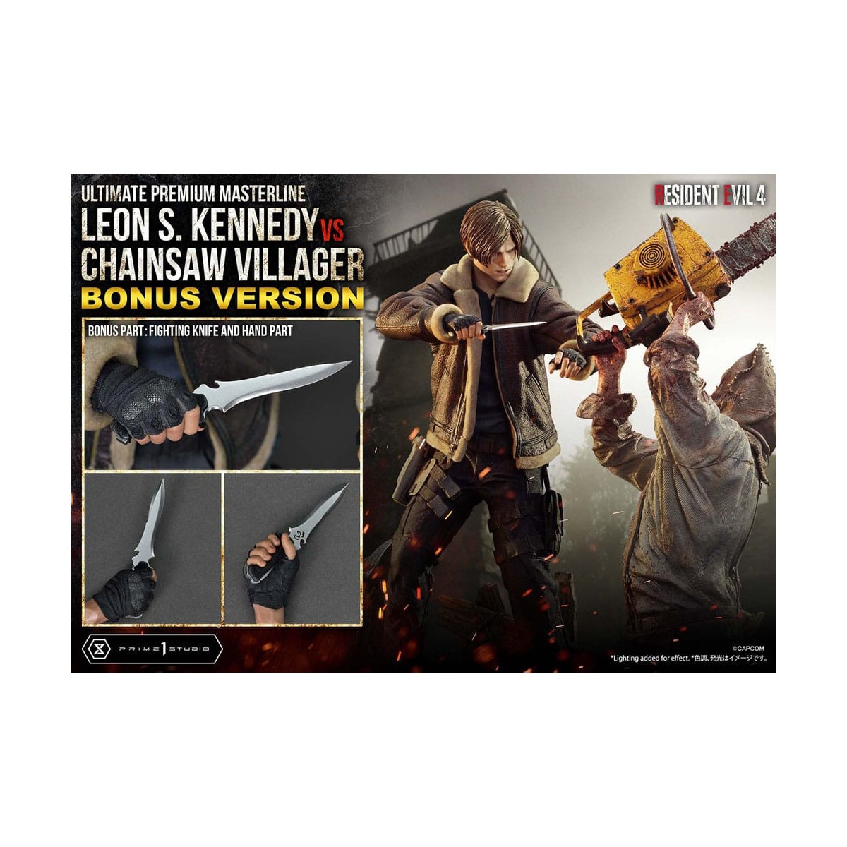 Prime 1 Studio - Resident Evil 4 Leon S. Kennedy vs. Chainsaw Villager Bonus Ver. - Ultimate Premium Masterline Series 1/4
