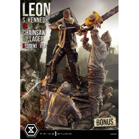Prime 1 Studio - Resident Evil 4 Leon S. Kennedy vs. Chainsaw Villager Bonus Ver. - Ultimate Premium Masterline Series 1/4