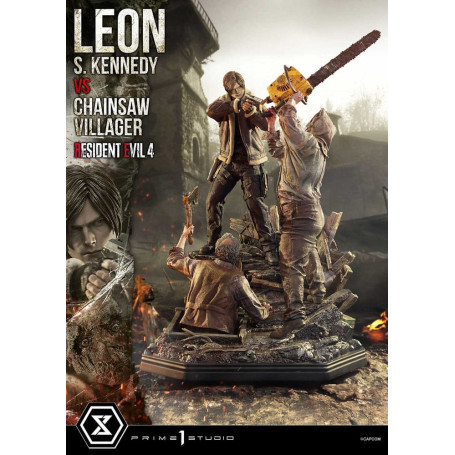 Prime 1 Studio - Resident Evil 4 Leon S. Kennedy vs. Chainsaw Villager Bonus Ver. - Ultimate Premium Masterline Series 1/4