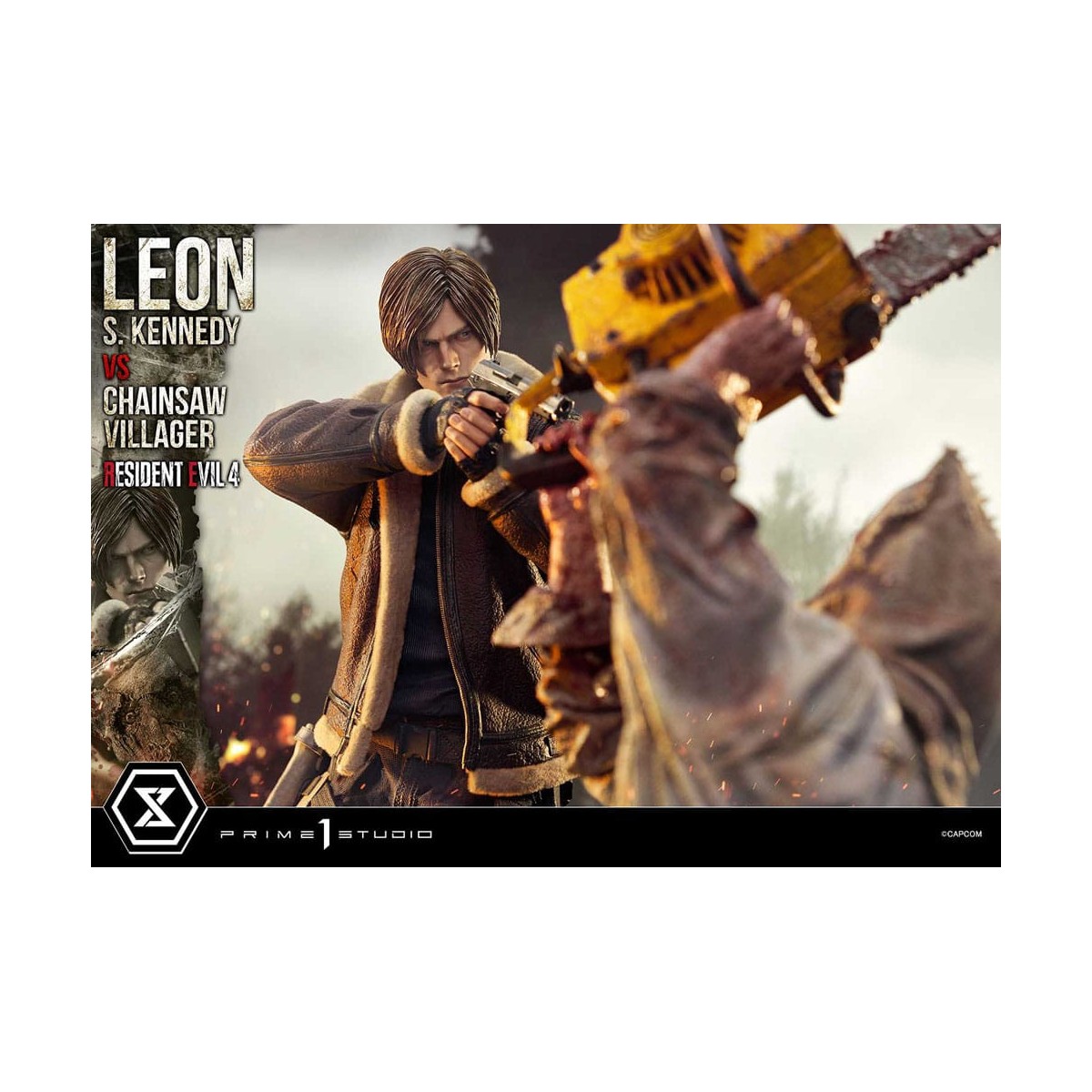 Prime 1 Studio - Resident Evil 4 Leon S. Kennedy vs. Chainsaw Villager Bonus Ver. - Ultimate Premium Masterline Series 1/4